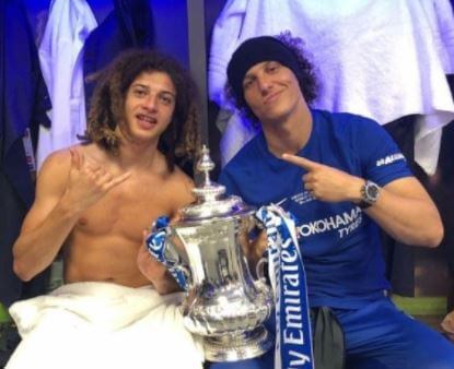 Ethan Ampadu with his Big brother David Luiz.
